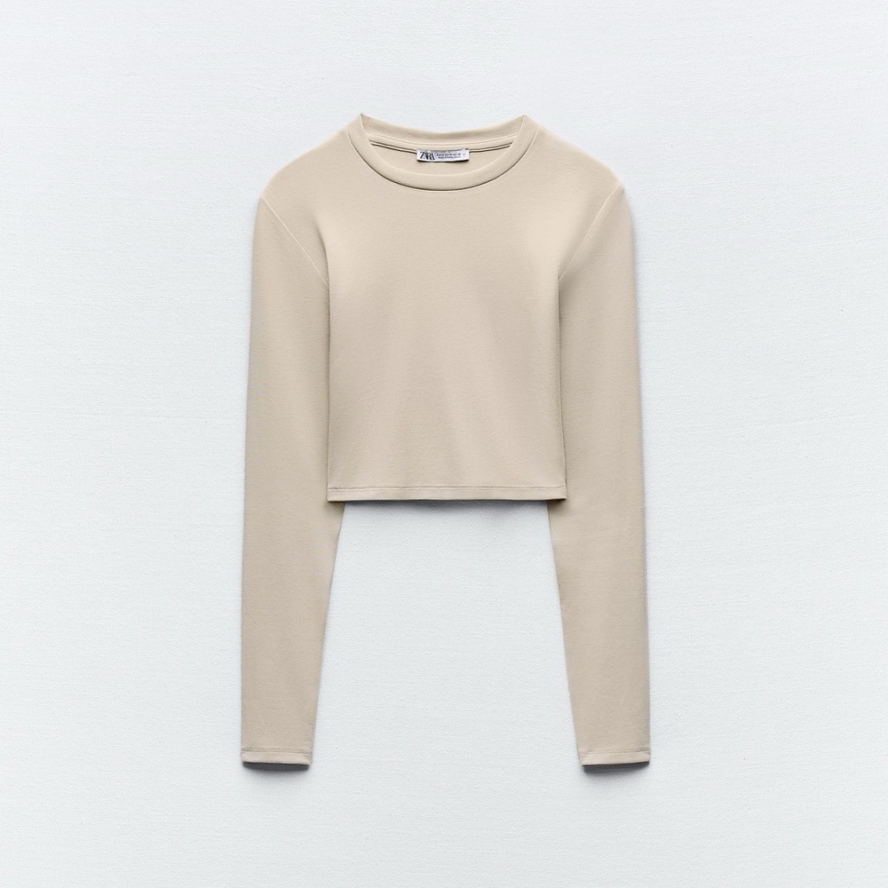 NWT Zara cropped long sleeve top